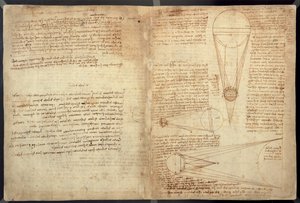 Estudios de la iluminación de la luna, una página del Códice Leicester, 1508-12 de Leonardo da Vinci